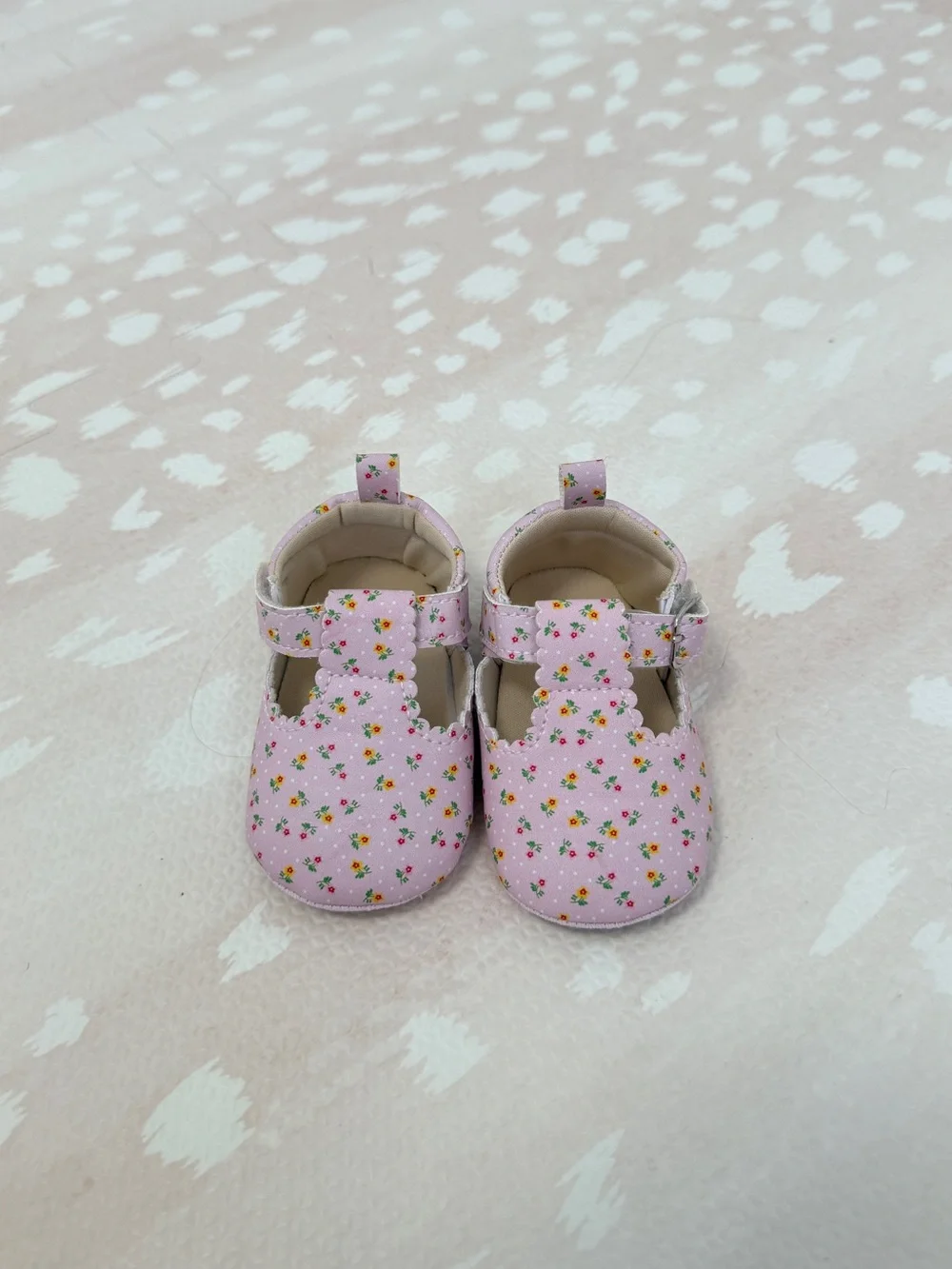 Lucky Brand Pink Floral Baby Mary Jane Shoes